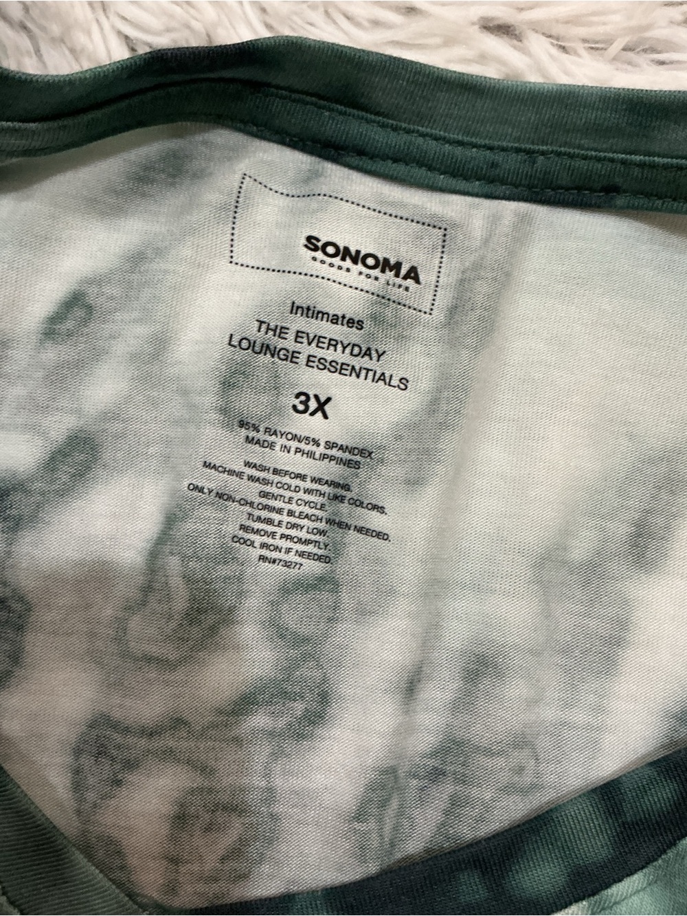 NWT Sonoma Goods for Life 3X Green Tie-Dye Lounge Maxi Dress Plus Size - Picture 13 of 14
